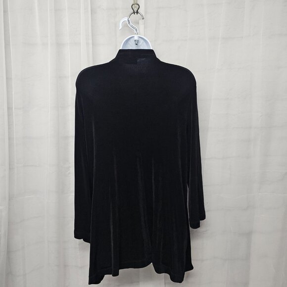 Chico's Travelers Black Cardigan Jacket Minimalist Goth Whimsigoth 3 (XL) - Picture 3 of 6